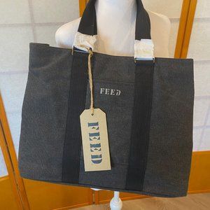 Feed Gray Canvas Work Tote + Feed 10 Blue Canvas Bag (Package only)